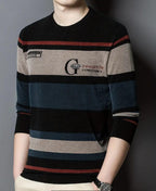 Men's Knitted Sweater Casual Warm High Stretch Crew Neck Pullover Sweater/Winter T-Shirt