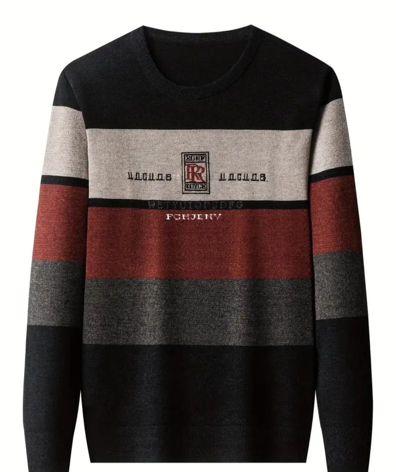 Men's Knitted Sweater Casual Warm High Stretch Crew Neck Pullover Sweater/Winter T-Shirt