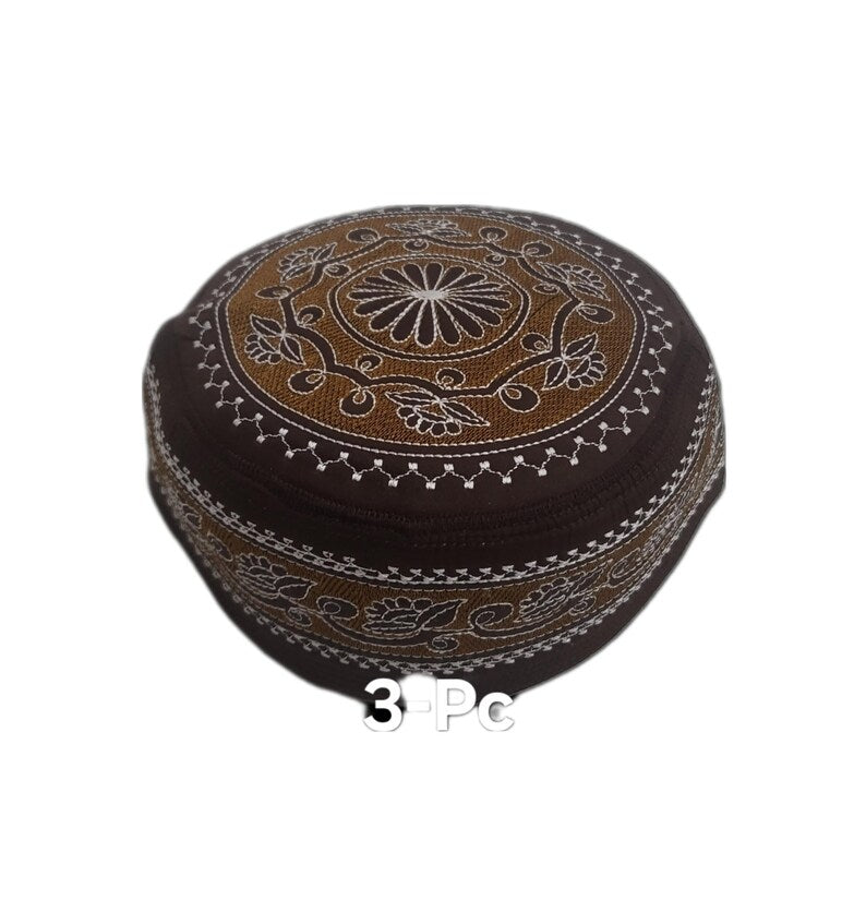 Men's Embroidery Islamic Prayer Kufi/Cap-(Size-57cm)-Collection-2