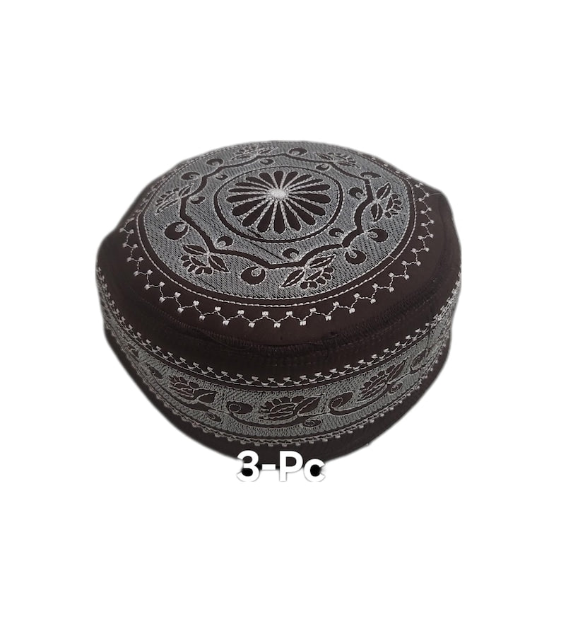 Men's Embroidery Islamic Prayer Kufi/Cap-(Size-57cm)-Collection-2