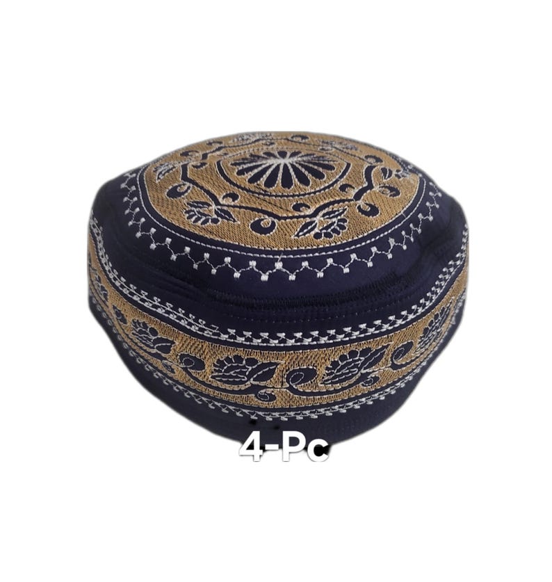 Men's Embroidery Islamic Prayer Kufi/Cap-(Size-57cm)-Collection-1