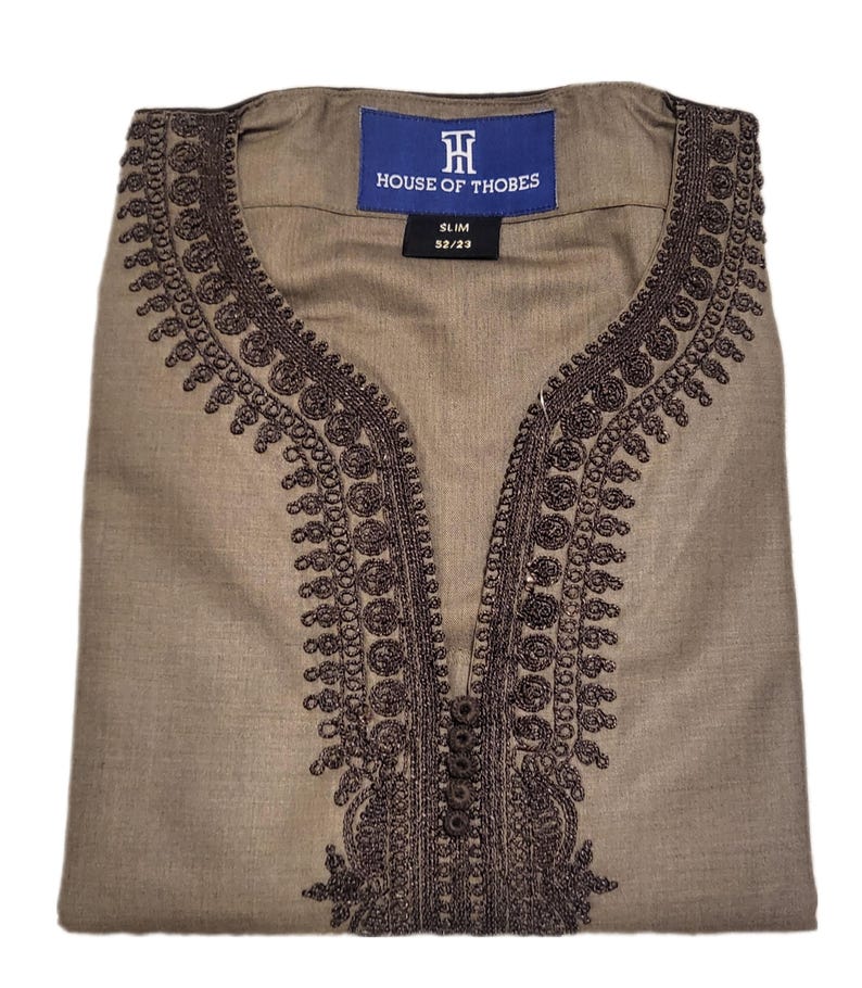 Men's Moroccan Designer Thobe half sleeve jubbah
