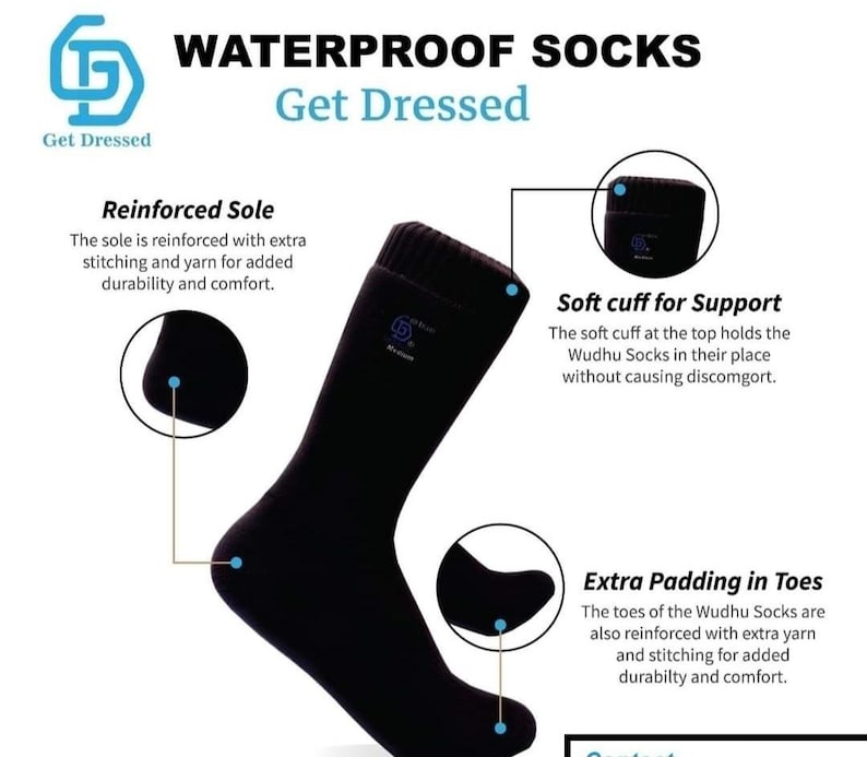 Waterproof Wudhu (Masah) Socks 100% Sharia'h Compliant