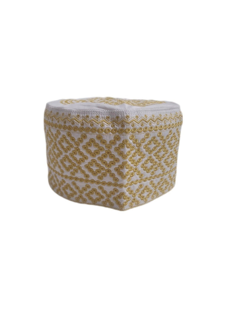 Man's Omani Embroidered prayer kufi/hat
