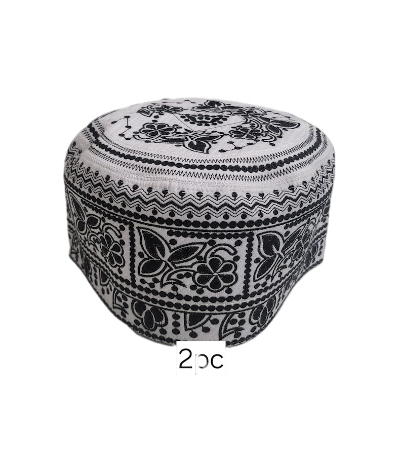 Man's Omani Embroidered prayer kufi/hat