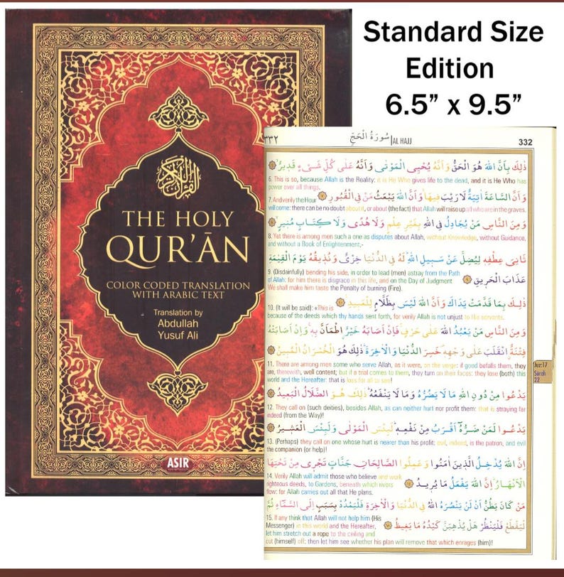 The Holy Qur'an Color Coded Translation with Arabic Text Hardcover