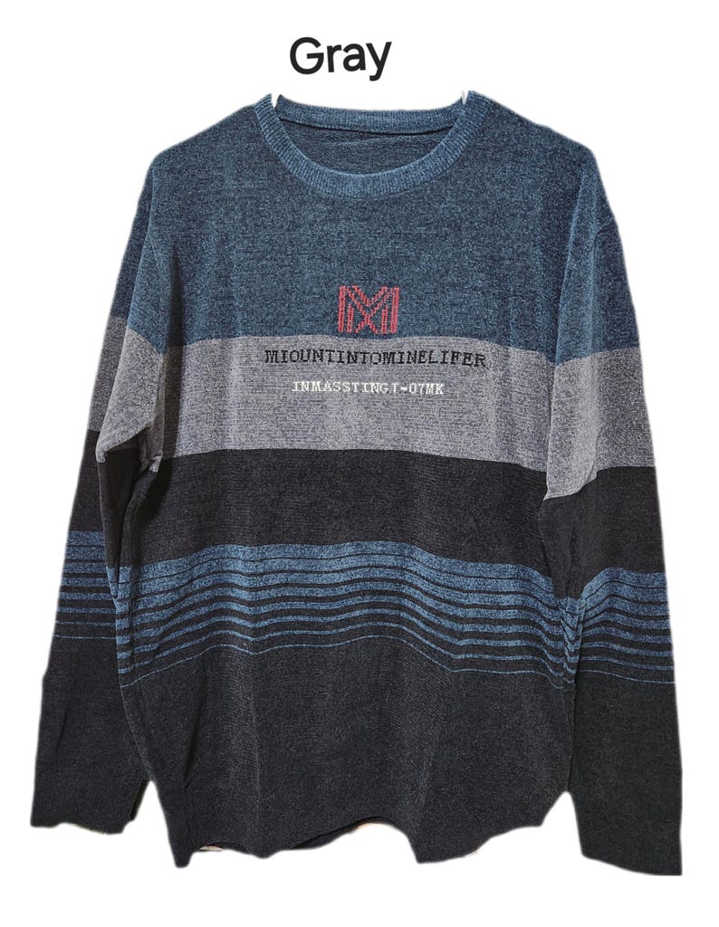Men's Knitted Sweater Casual Warm High Stretch Crew Neck Pullover Sweater/Winter T-Shirt
