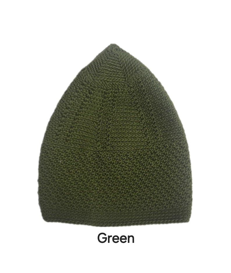 Knitted Cotton-Blend Prayer Kufi: Solid Color Men's Cap (56/57 cm