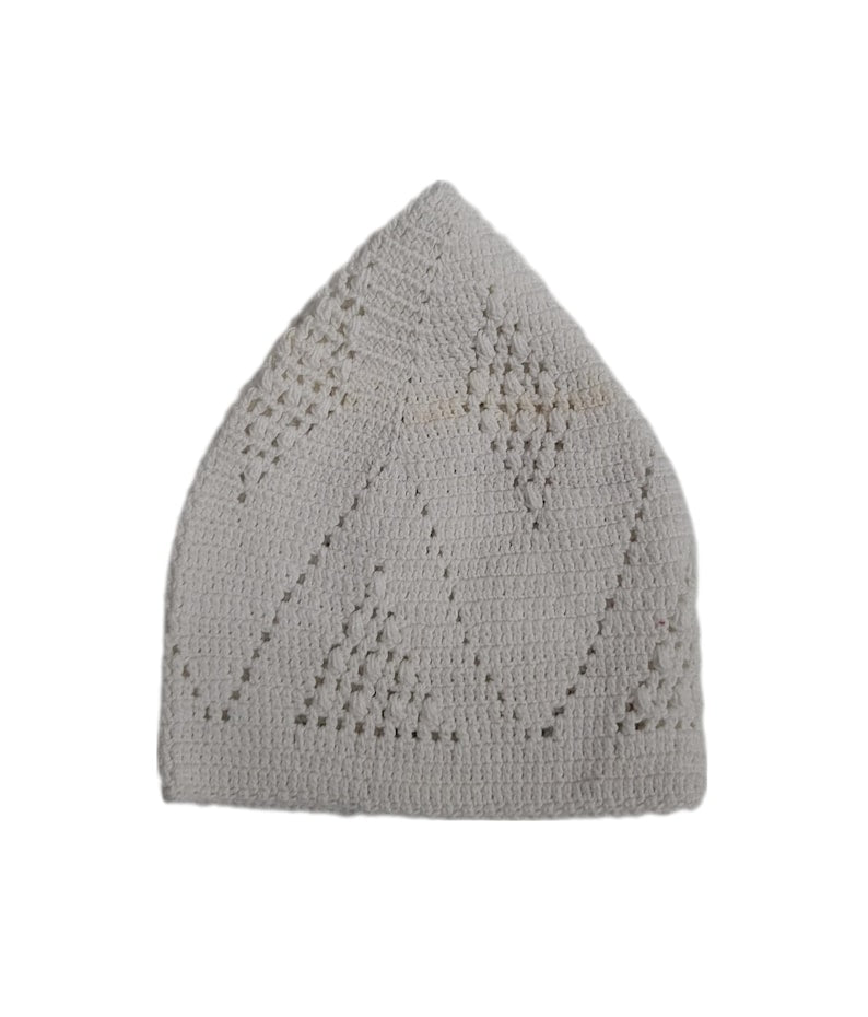 Knitted Cotton-Blend Prayer Kufi: Solid Color Men's Cap (56/57 cm