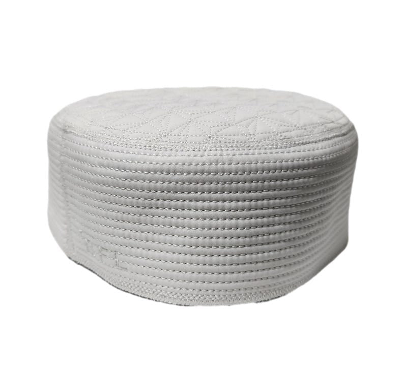 Men's Muslim Hard Kufi Prayer Cap White J. style Kind