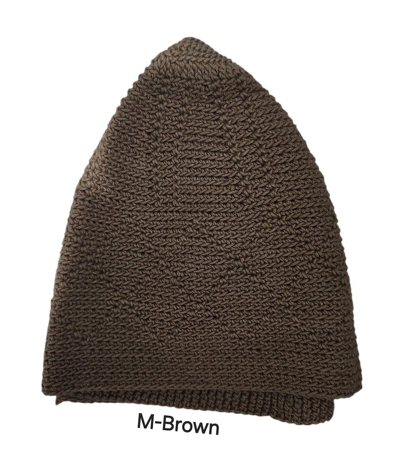 Knitted Cotton-Blend Prayer Kufi: Solid Color Men's Cap (56/57 cm