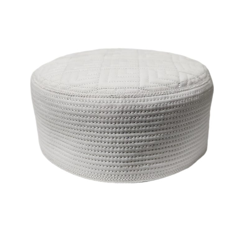Men's Muslim Hard Kufi Prayer Cap White J. style Kind