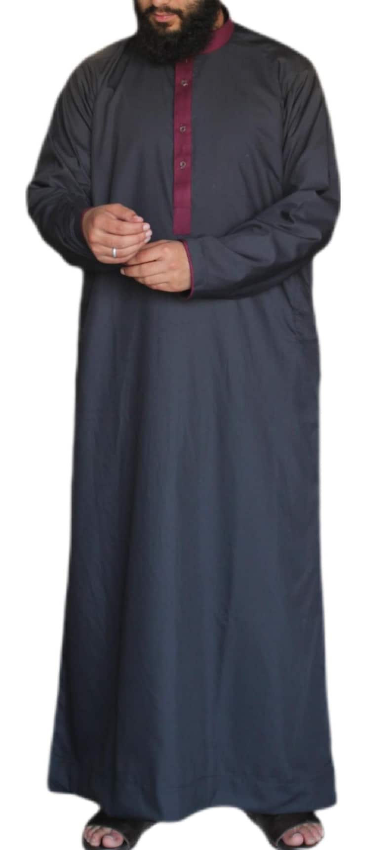 Men's Fancy Islamic Muslim Saudi style Thobe/Jubba