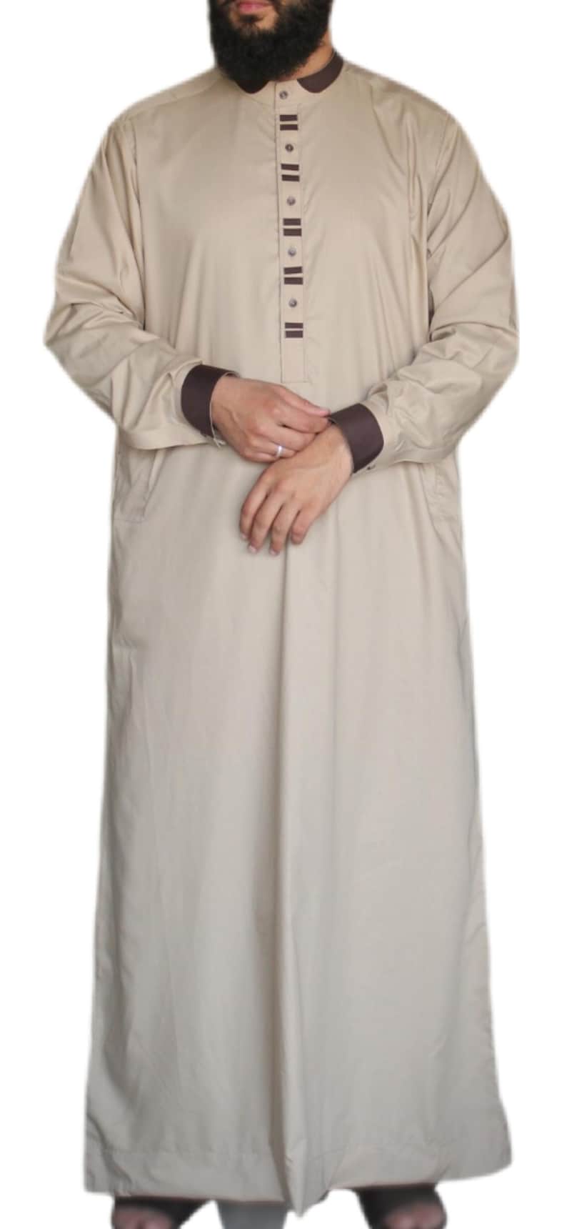 Men's Fancy Islamic Muslim Saudi style Thobe/Jubba
